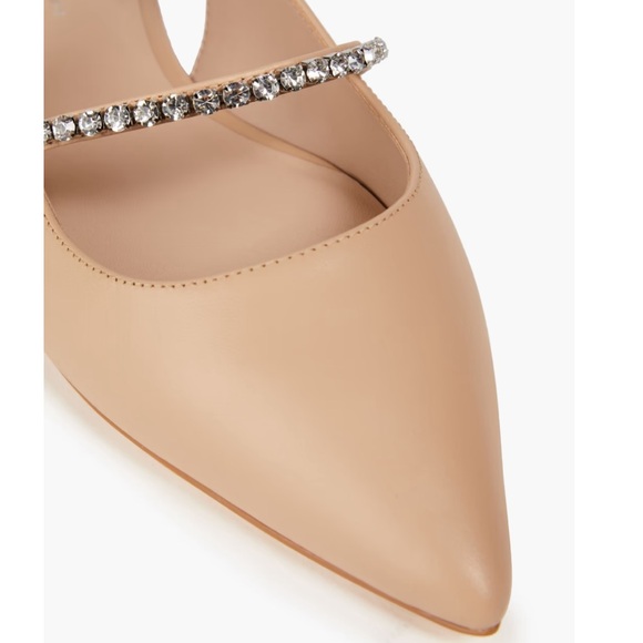 STUART WEITZMAN Crystalline embellished leather slingback point-toe flats - Picture 4 of 4